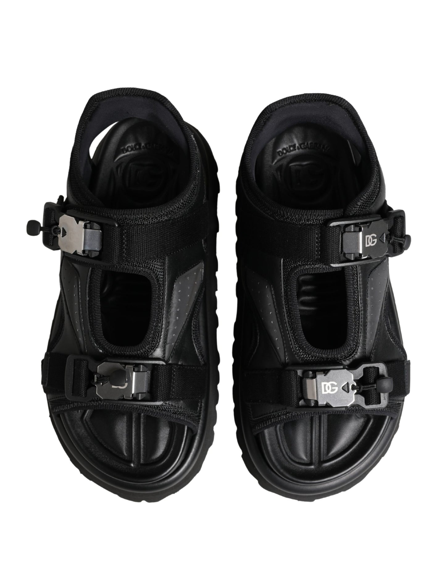 Dolce & Gabbana Black Logo Detailed Men Chunky Sandals Shoes
