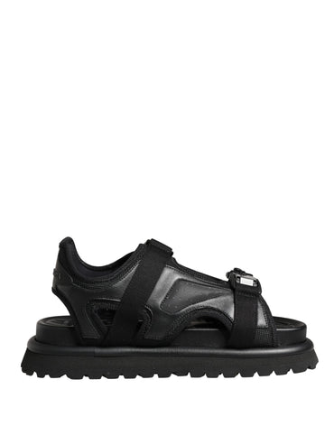 Dolce & Gabbana Black Logo Detailed Men Chunky Sandals Shoes
