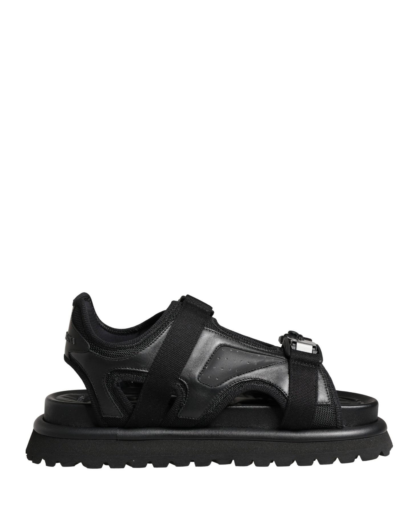 Dolce & Gabbana Black Logo Detailed Men Chunky Sandals Shoes