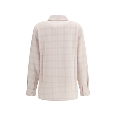 God's True Cashmere White Cashmere Pattern Shirt