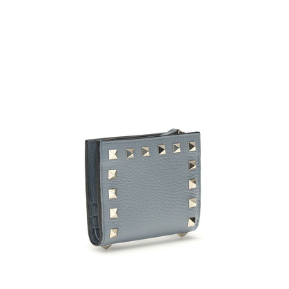 Valentino Garavani Blue Calf Leather Bos Taurus Wallet