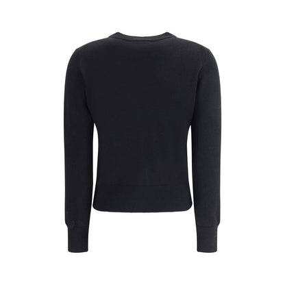 Ami Paris Black Merino Wool Cardigan