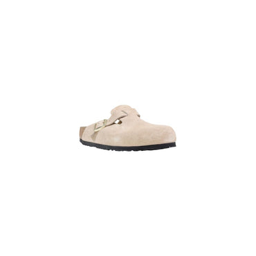 Birkenstock Beige Suede Leather Clogs