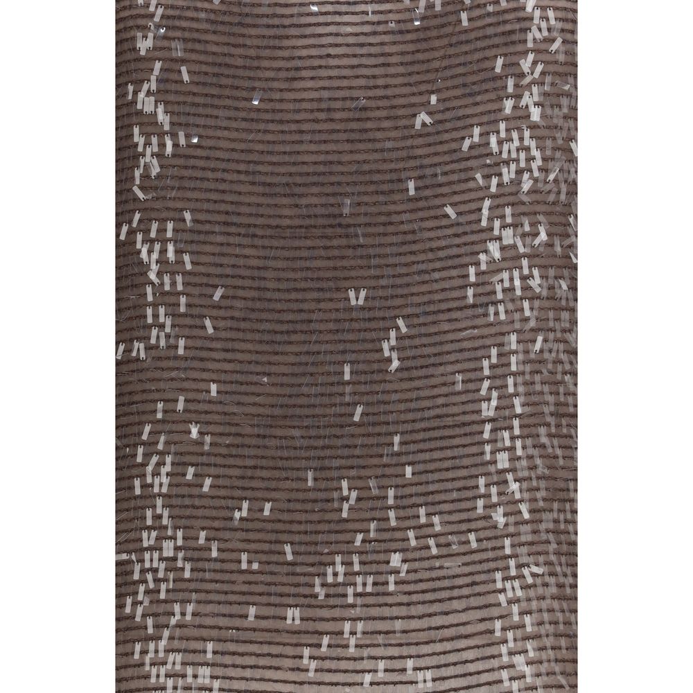 Brunello Cucinelli Brown Silk T-Shirt