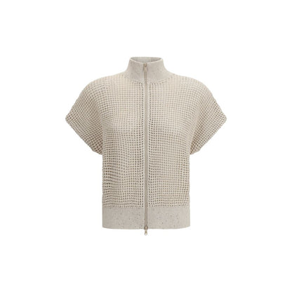 Brunello Cucinelli Beige Cotton Cardigan