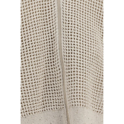 Brunello Cucinelli Beige Cotton Cardigan