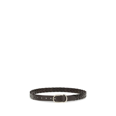 Brunello Cucinelli Black Calf Leather Bos Taurus Belt