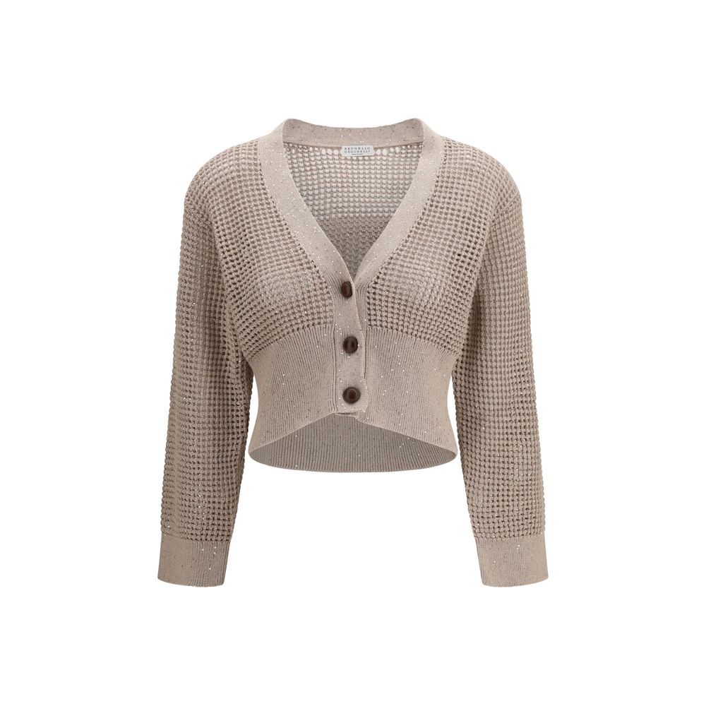 Brunello Cucinelli Beige Cotton Cardigan