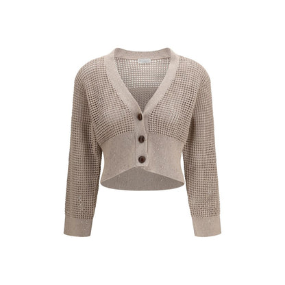 Brunello Cucinelli Beige Cotton Cardigan
