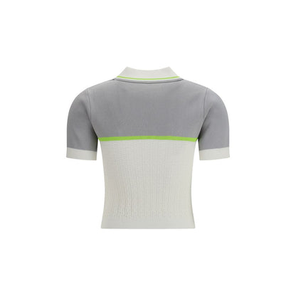 Casablanca White Viscose Polo Shirt