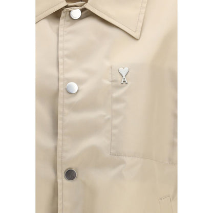 Ami Paris Beige Polyamide Trench Coat