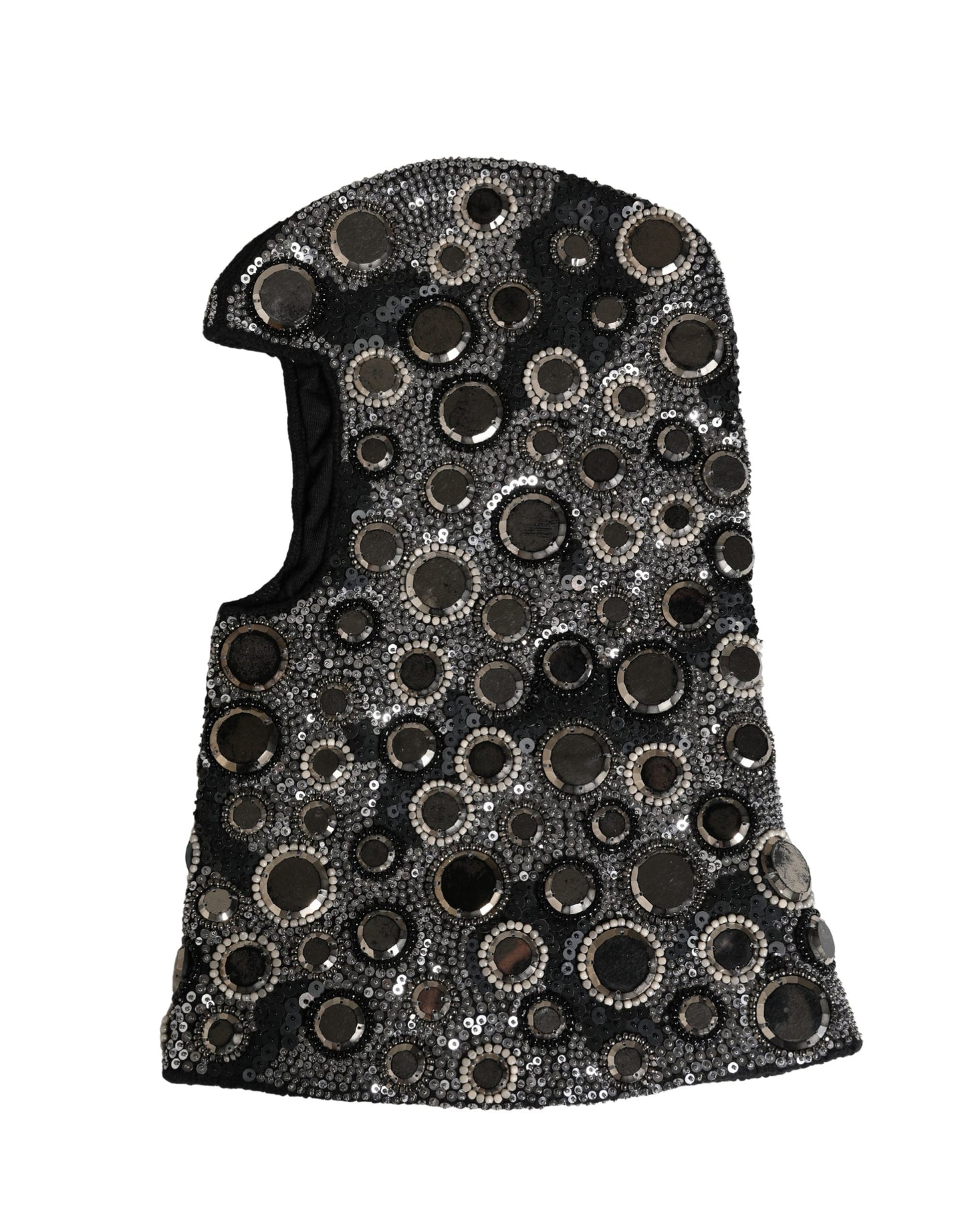 Dolce & Gabbana Black Wool Crystal Embellished Balaclava Hat