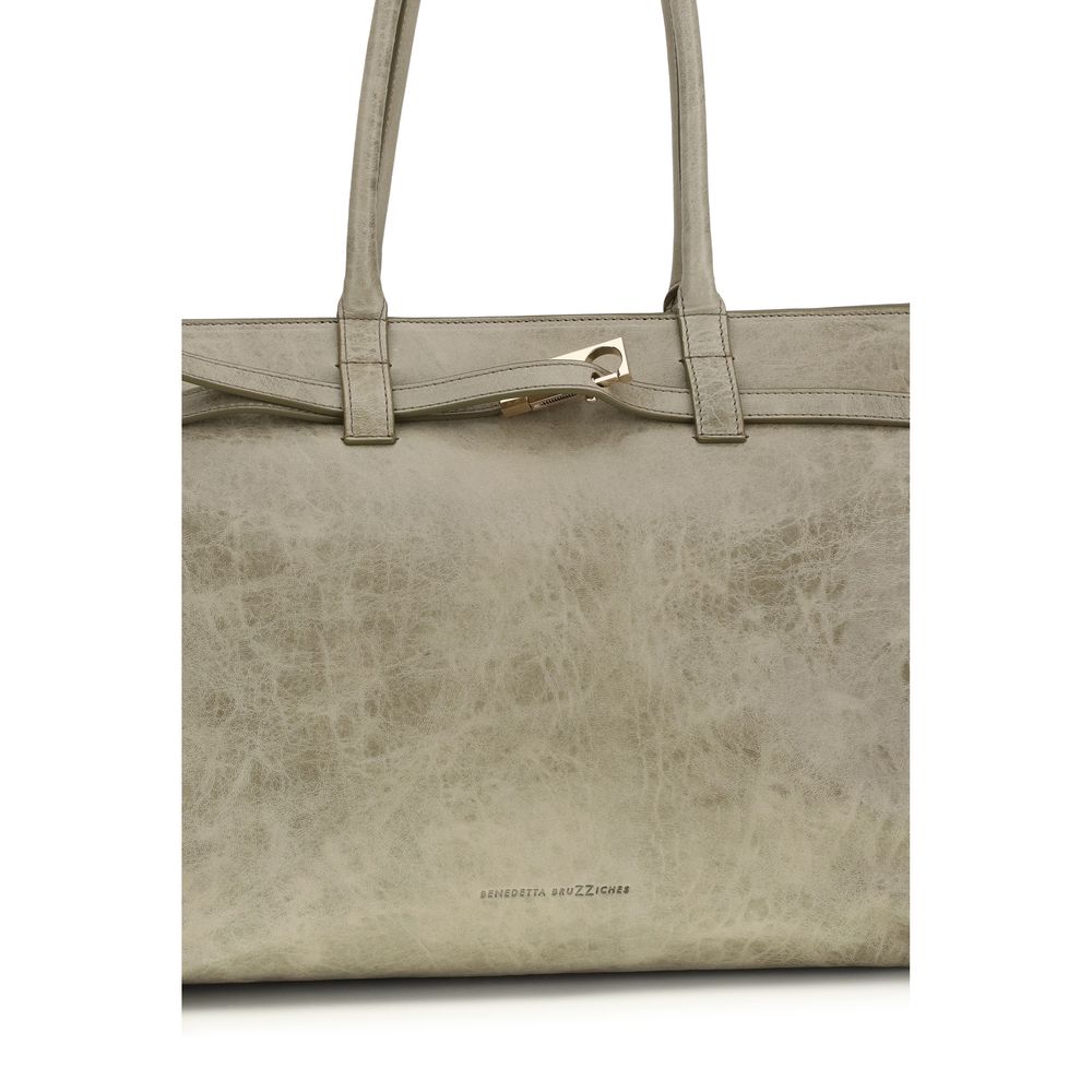 Benedetta Bruzziches Beige Calf Leather Bos Taurus Shoulder Bag