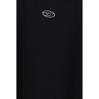 Diesel Black Cotton Tank Tops
