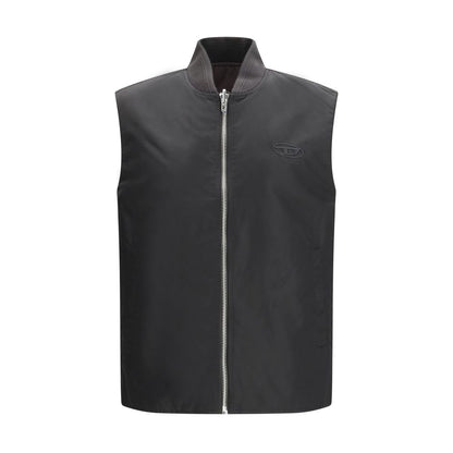 Diesel Brown Polyamide Sleveless Jacket