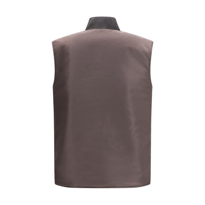Diesel Brown Polyamide Sleveless Jacket