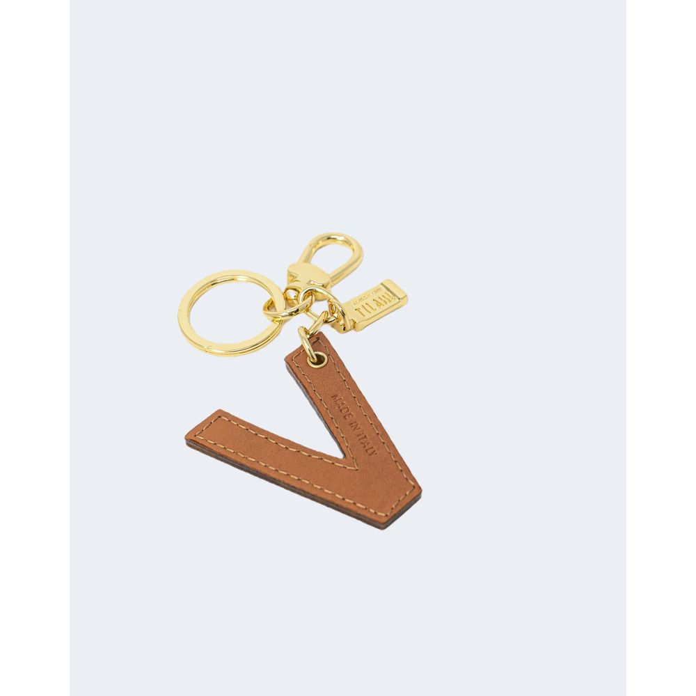 Alviero Martini Prima Classe Beige Leather Keychain