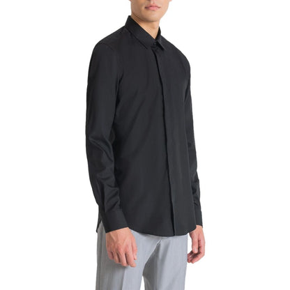 Antony Morato Black Cotton Dress Shirt