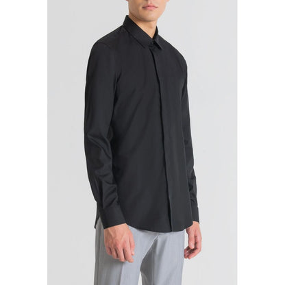 Antony Morato Black Cotton Dress Shirt