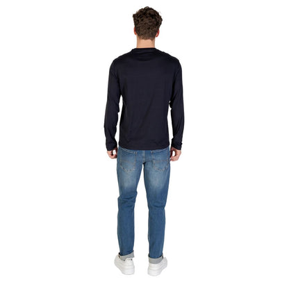 Armani Exchange Blue Cotton Long Sleeve T-Shirt