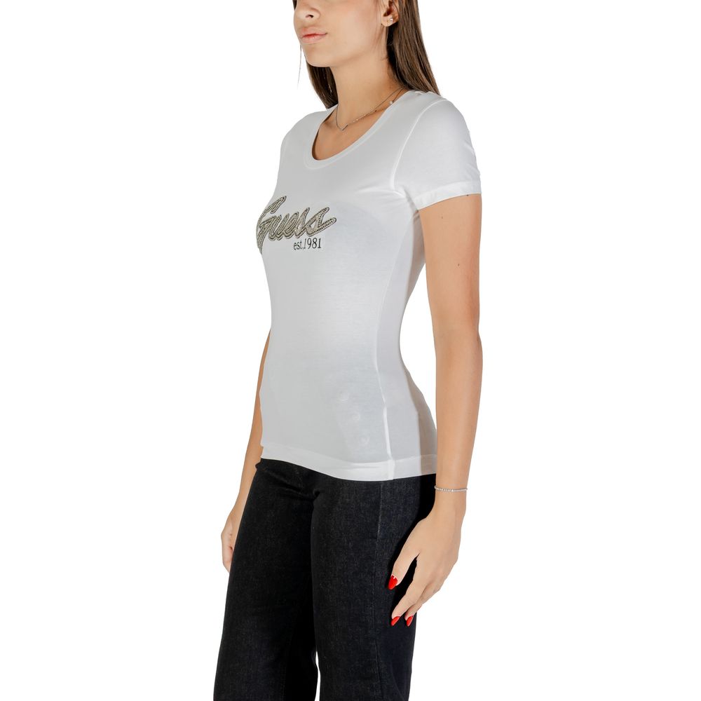 Guess White Cotton T-Shirt