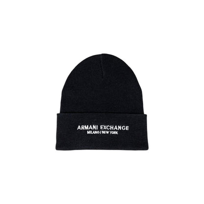 Armani Exchange Black Polyester Cap (Baseball Hat)