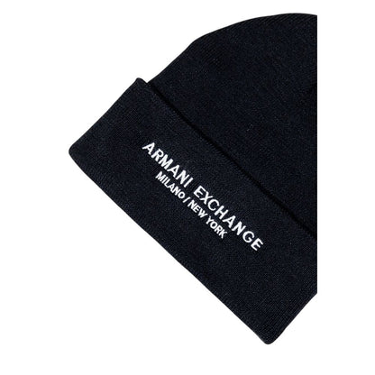Armani Exchange Black Polyester Cap (Baseball Hat)