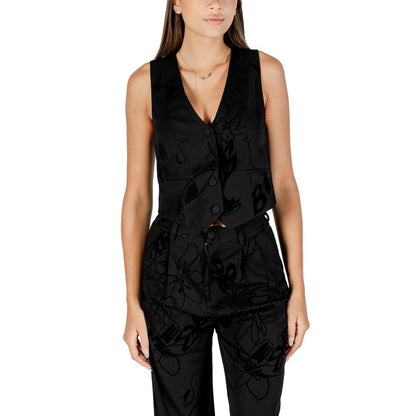 Desigual Black Polyester Waistcoat