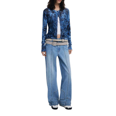 Desigual Blue Viscose Cardigan