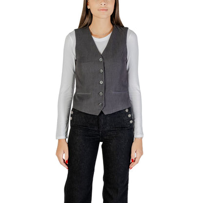 Only Gray Polyester Waistcoat