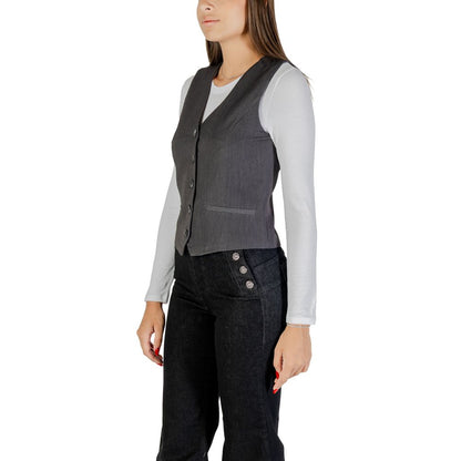 Only Gray Polyester Waistcoat
