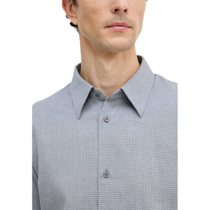 Armani Exchange Black And White Cotton Dress Shirt