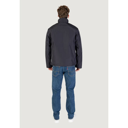 Armani Exchange Blue Polyester Full-Length Jacket