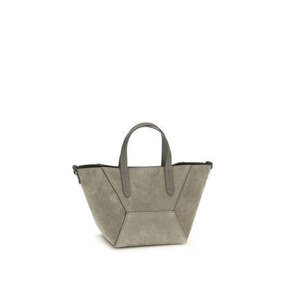 Brunello Cucinelli Brown Calf Leather Bos Taurus Shoulder Bag