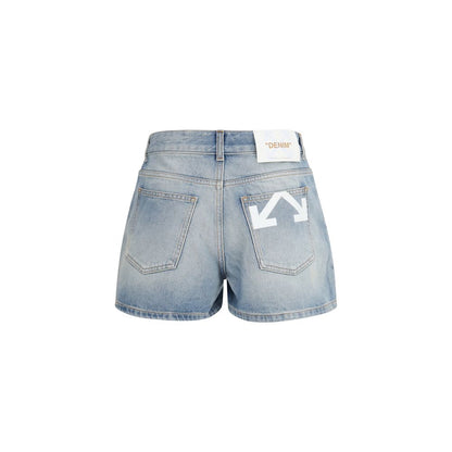 Off-White Blue Cotton Bermuda Shorts