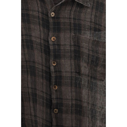 Our Legacy Brown Linen Pattern Shirt