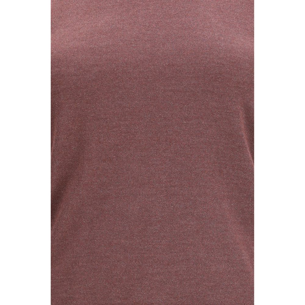 Brunello Cucinelli Bordeaux Cashmere T-Shirt