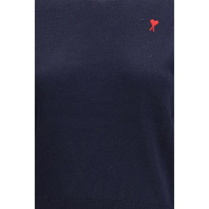Ami Paris Blue Merino Wool Sweatshirt