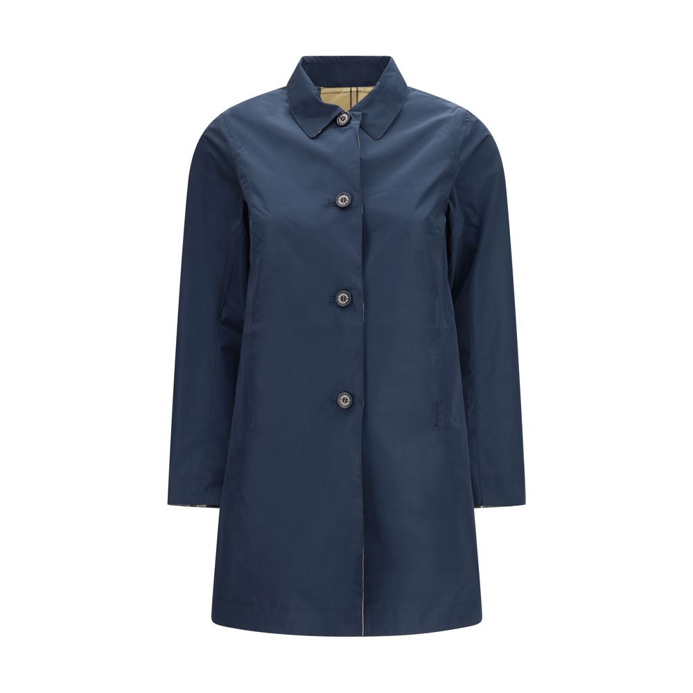 Barbour Blue Polyester Trench Coat