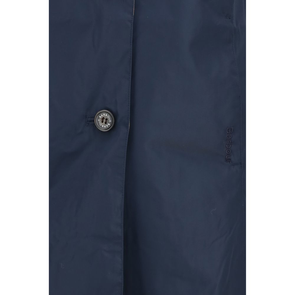 Barbour Blue Polyester Trench Coat
