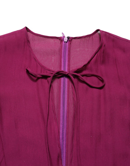 Dolce & Gabbana Purple Sheer Chiffon Silk Long Maxi Dress