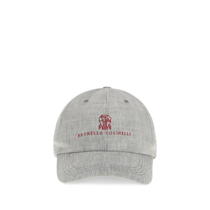 Brunello Cucinelli Gray Linen Cap (Baseball Hat)