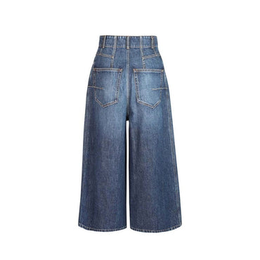 Dior Blue Cotton High-Waisted Jean