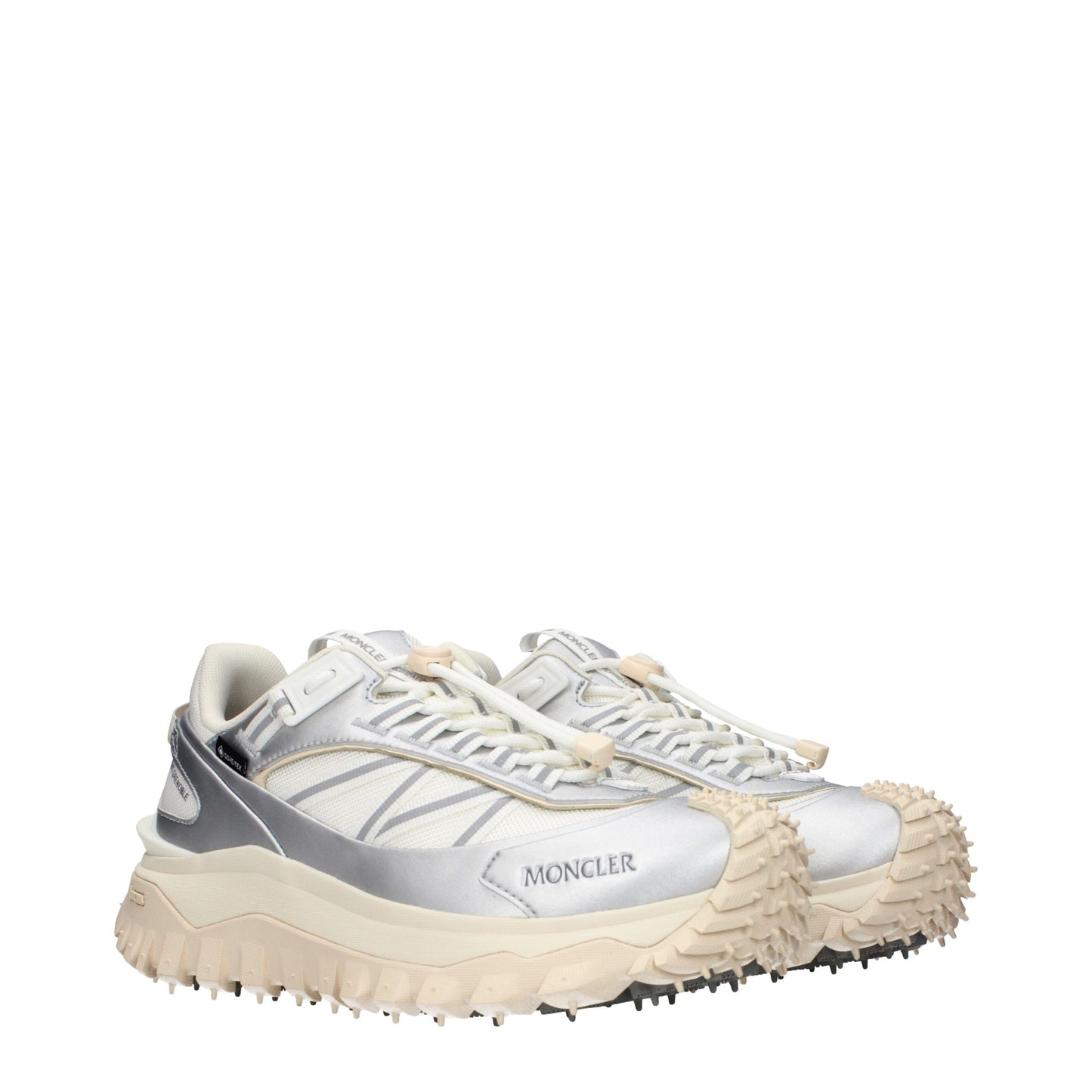 Moncler Gray Fabric Athletic Sneakers