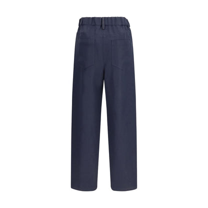 Brunello Cucinelli Blue Viscose Casual Pants