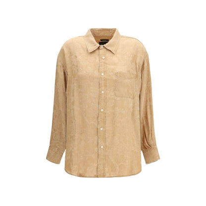 R13 Orange Viscose Pattern Shirt