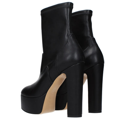 Casadei Black Leather Ankle Boots