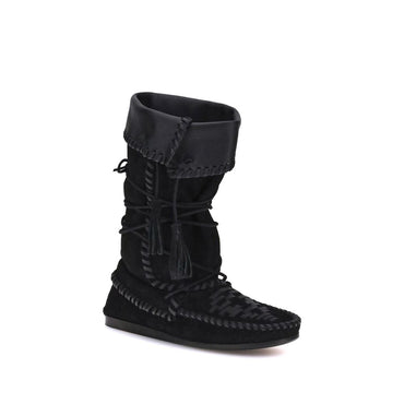Isabel Marant Black Calf Leather Bos Taurus Lace-Up Boots