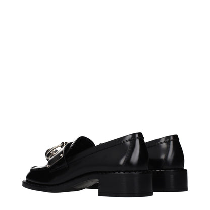 Prada Black Leather Slip-On Loafers