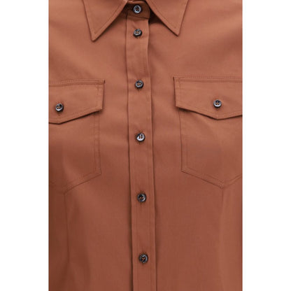 Brunello Cucinelli Brown Cotton Blouse